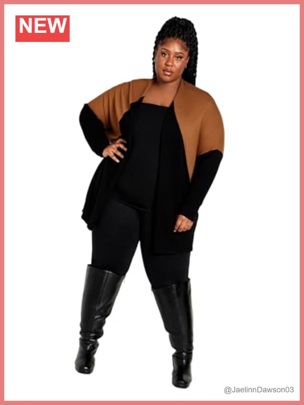 Zim & Zoe Plus Size Splice It Cardigan Button Pull On Relaxed Fit